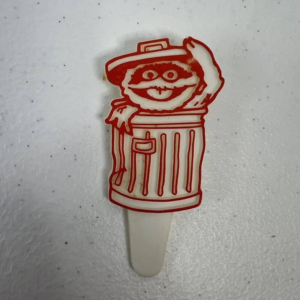 Vtg Wilton Muppets Sesame Street Plastic Candle Holder Set Topper Cookie Monster